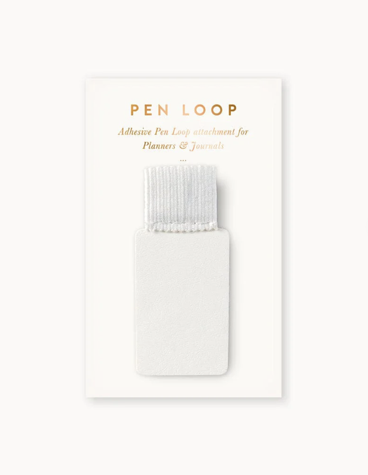 Bespoke Adhesive Rectangle Pen Loop - White