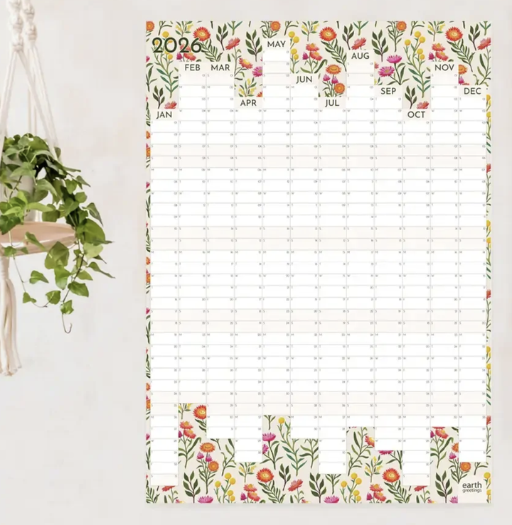 Earth Greetings 2026 Wall Planner