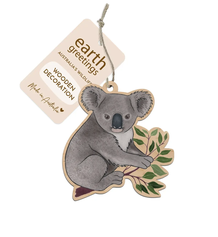 Earth Greetings Wooden Decoration - Koala