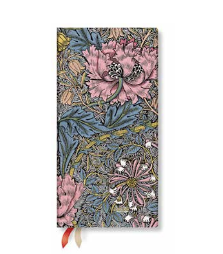 2026 Morris Pink Honeysuckle, Slim, Horizontal, Hardcover Week Planner 2026