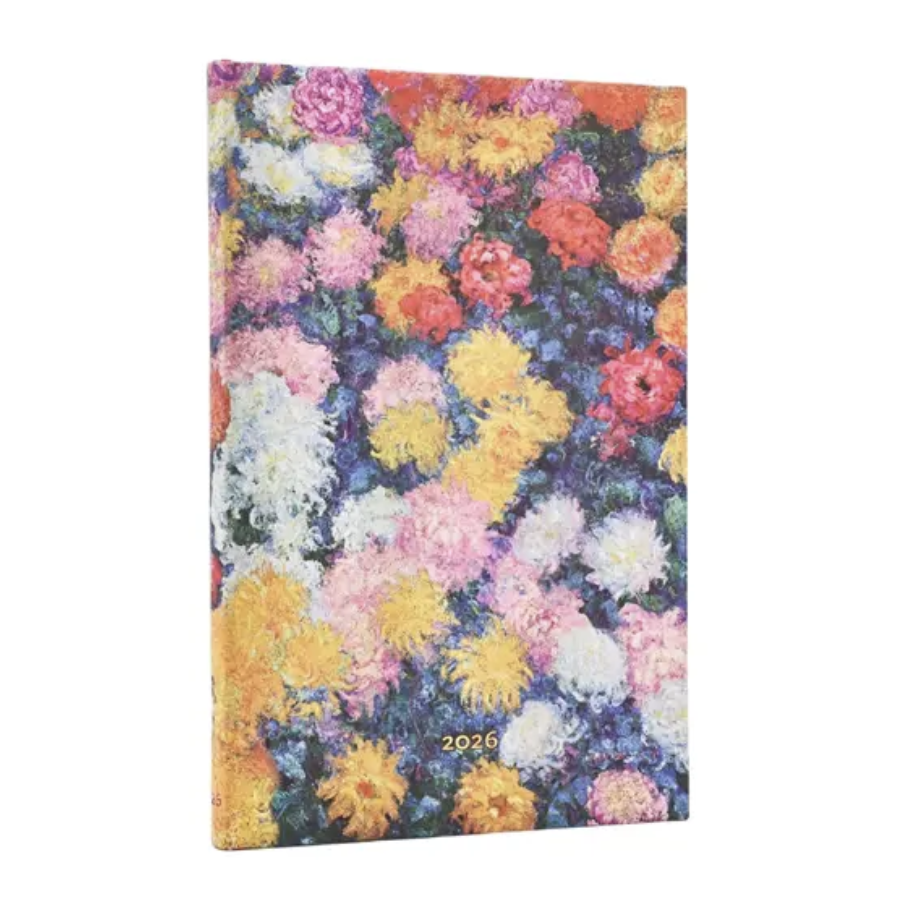2026 Monet's Chrysanthemums, Maxi, Horizontal, Hardcover Weekly Diary