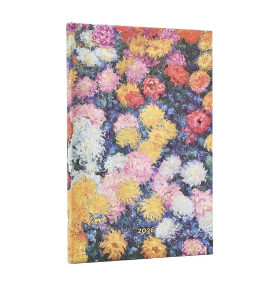 2026 Monet's Chrysanthemums, Maxi, Vertical, Hardcover Weekly Diary