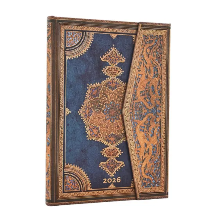 2026 Safavid Indigo, Midi, Horizontal, Hardcover Weekly Diary