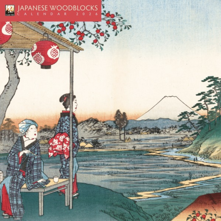 2026 Flame Tree Bookmark Calendar - Japanese Woodblocks