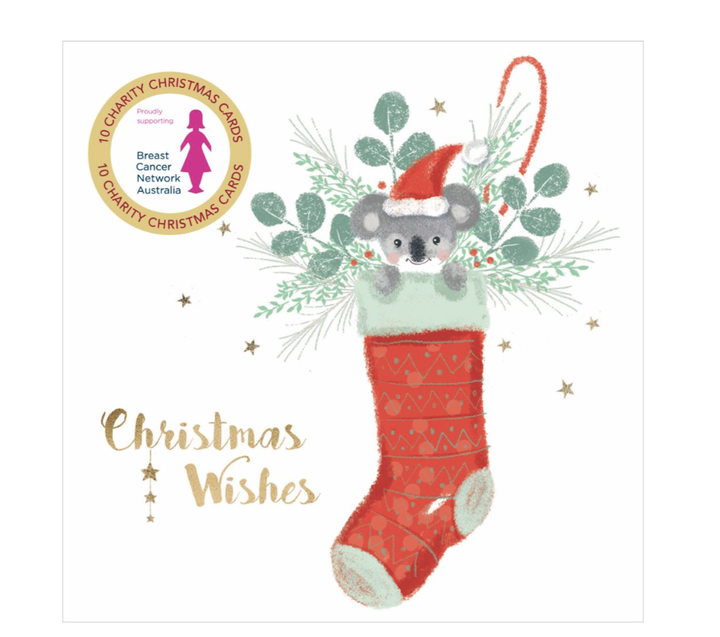 BCNA Christmas Card Pack - Koala Stocking 10
