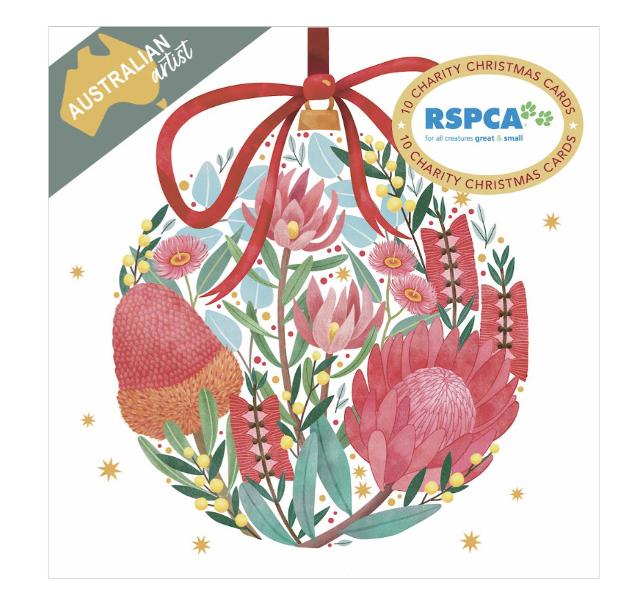 RSPCA Christmas Card Pack - Floral Bauble 7