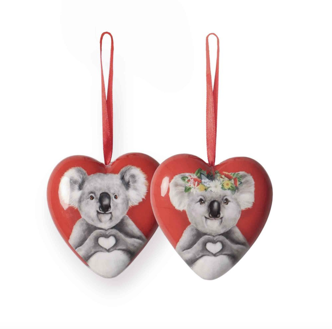 3D Ornament - Heart Koalas