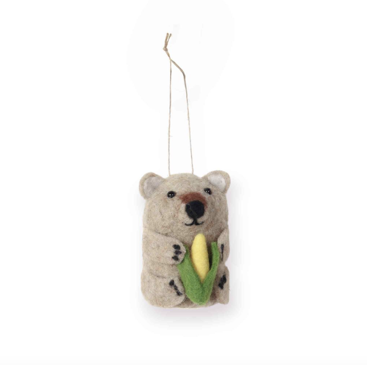 Felt Ornament - Garden Giggles Wombat