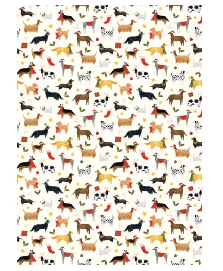 Art File Christmas Flat Wrap - Santa Paws Dog