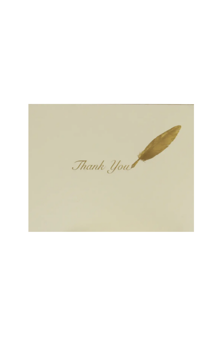 Paula Skene Card - Quill Thank You On Ecru
