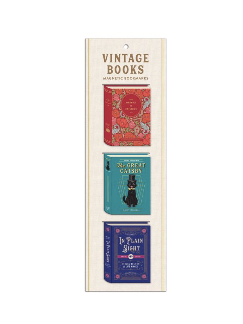 Magnetic Bookmarks - Vintage Books ( Set of 3)