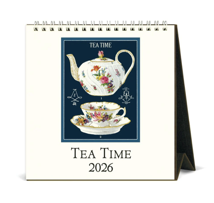 Cavallini 2026 Desk Calendar - Tea Time