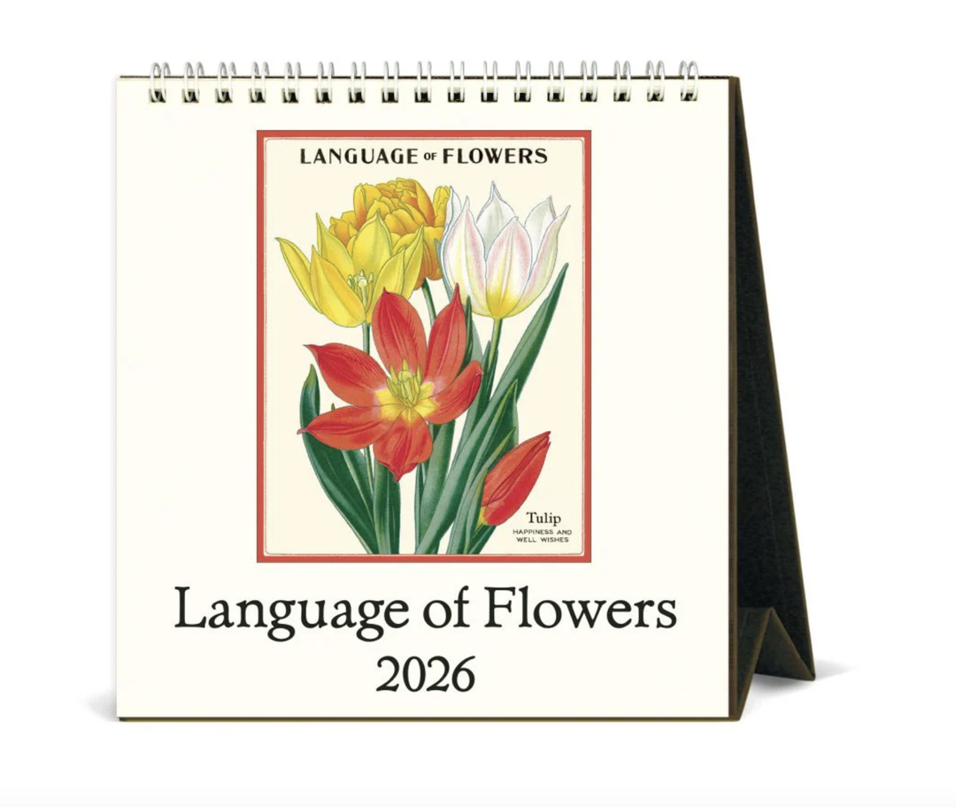 Cavallini 2026 Desk Calendar - Language of Flowers