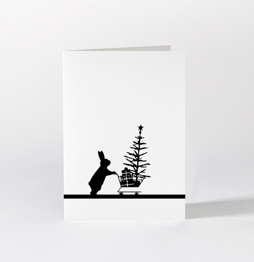 HamMade Card - Christmas Shopping Rabbit