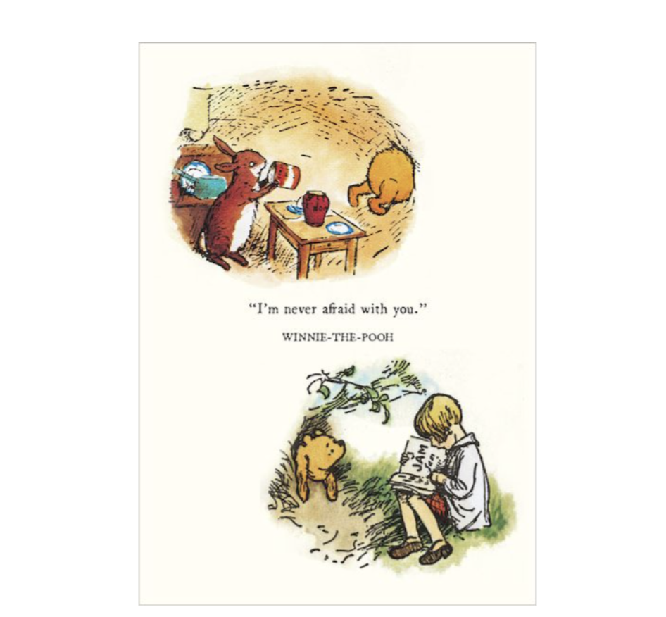 Winnie The Pooh Print - Never Afraid