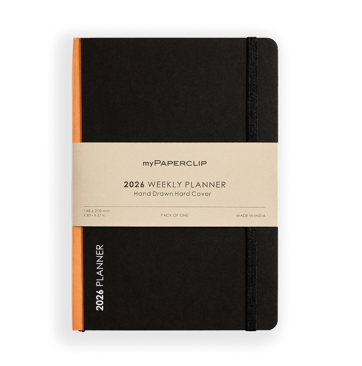 MyPaperclip 2026 Hard Cover A5 Weekly Planner - Orange
