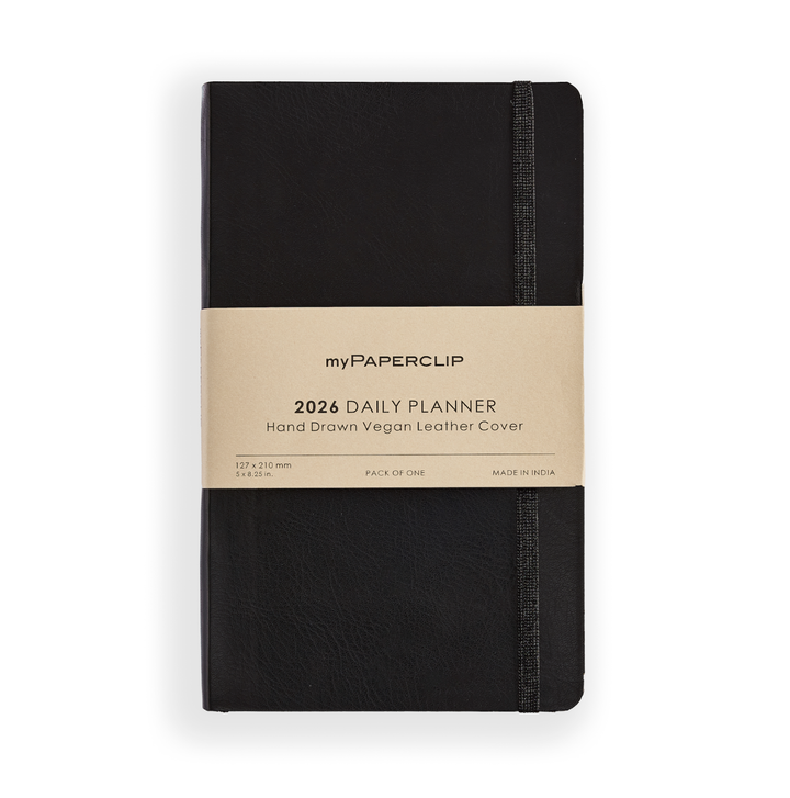 MyPaperclip 2026 Hard Cover Daily Planner - Black