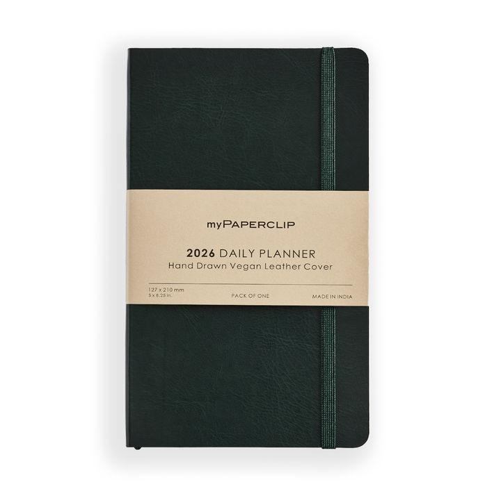 MyPaperclip 2026 Hard Cover Daily Planner - Green