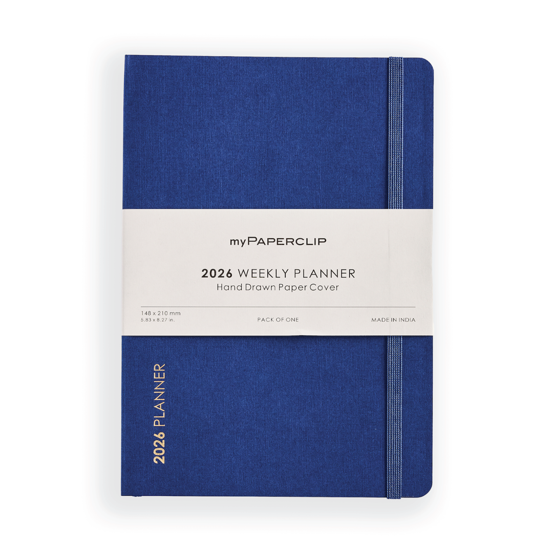 MyPaperclip 2026 Soft Cover A5 Slim Daily Planner - Blueberry