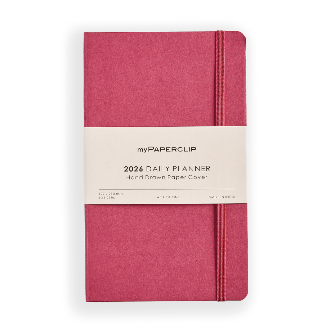 MyPaperclip 2026 Soft Cover A5 Daily Planner - Raspberry