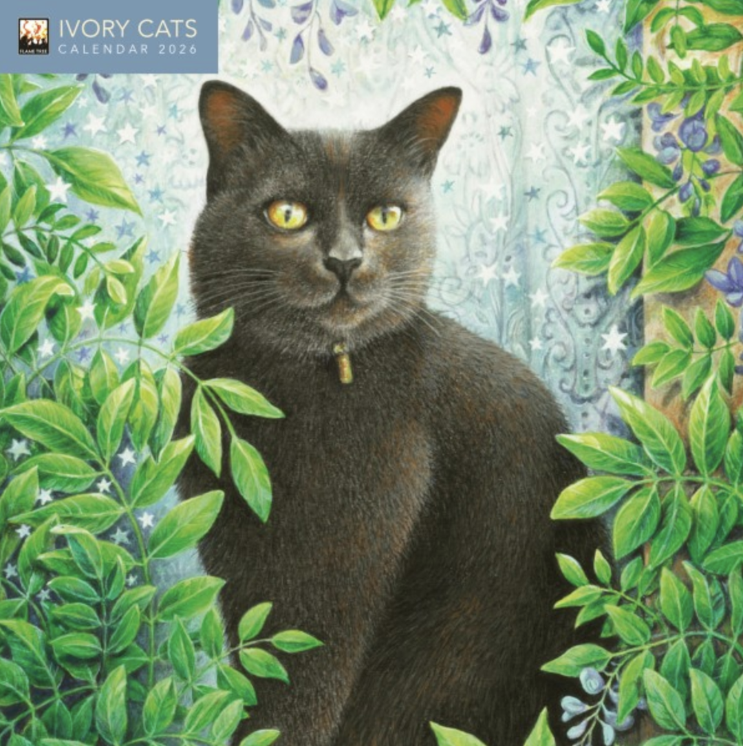 2026 Flame Tree Mini Calendar - Ivory Cats by Lesley Anne