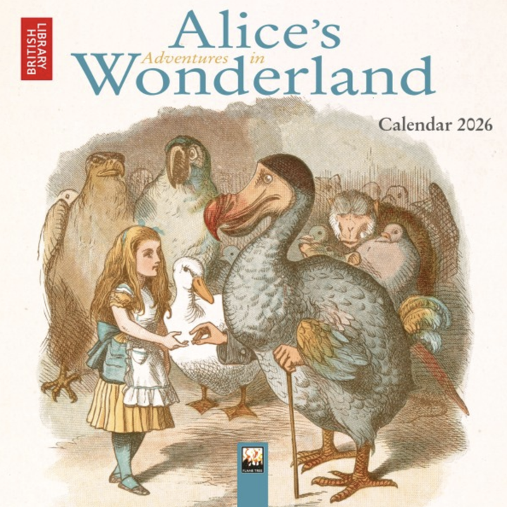 2026 Flame Tree Mini Calendar - British Library Alice in Wonderland