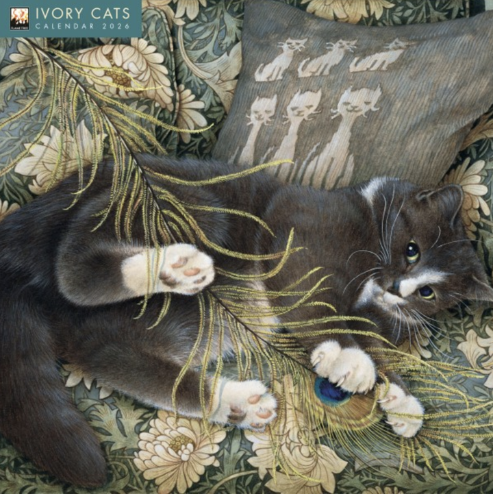 2026 Flame Tree Wall Calendar - Ivory Cats by Lesley Anne Ivory