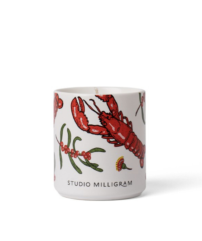 Studio Millgram Christmas Ceramic Candle - Lobster ( Native Botanical)