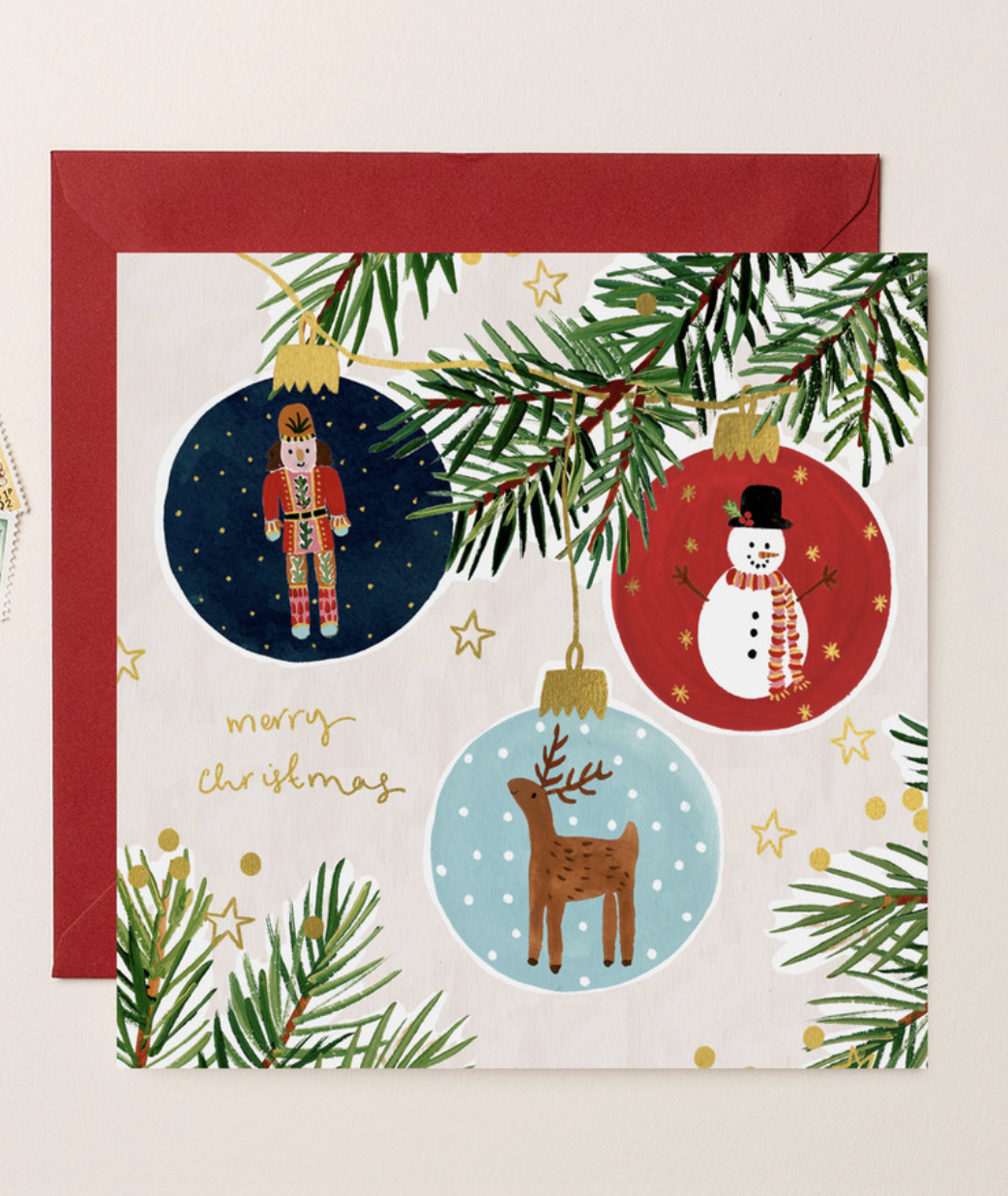 Louise Mulgrew Card  - Baubles Merry Christmas