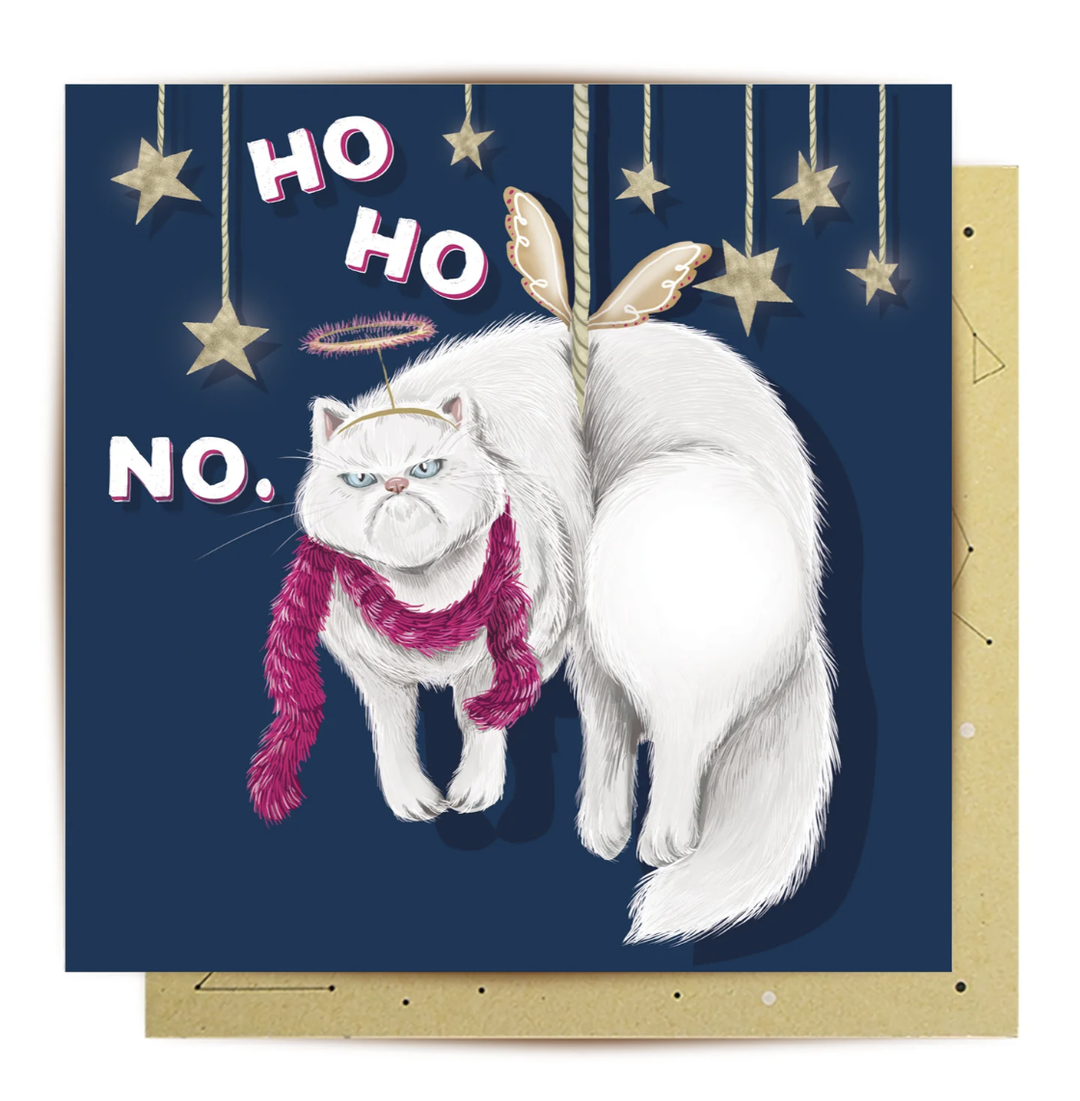 La La Land Christmas Card - Angel Cat