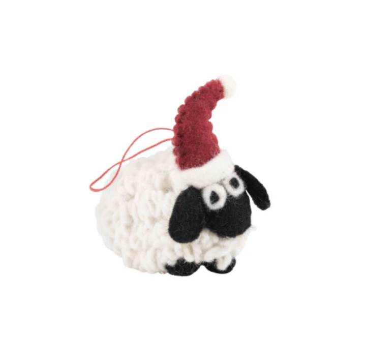 Felt Christmas Decoration - Woolly sheep-black
