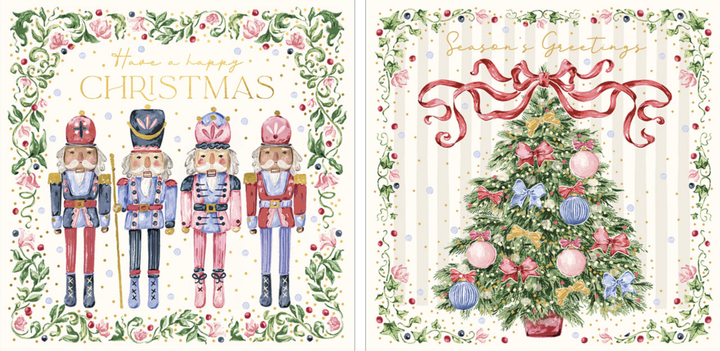 Art File Christmas Card Pack - Nutcracker & Tree (2Designs)