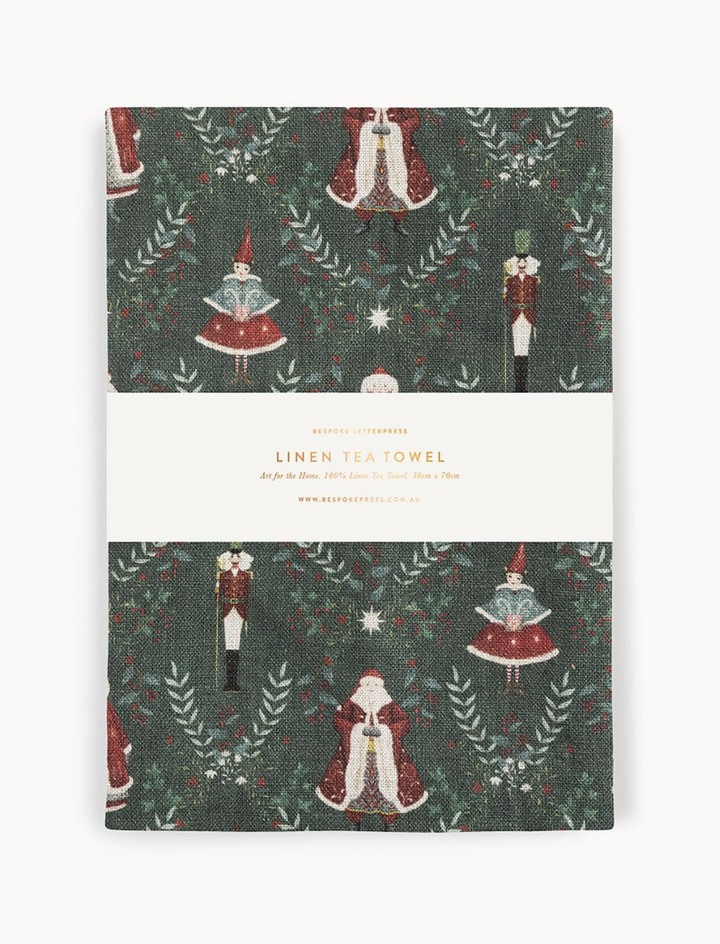 Bespoke Linen Tea Towel - Mr & Mrs Claus