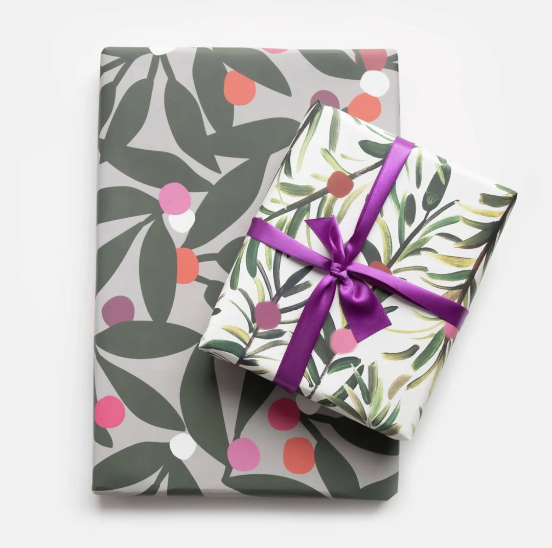 Caroline Gardner Flat Wrap - Painted Tree Branches/ Graphic Foliage