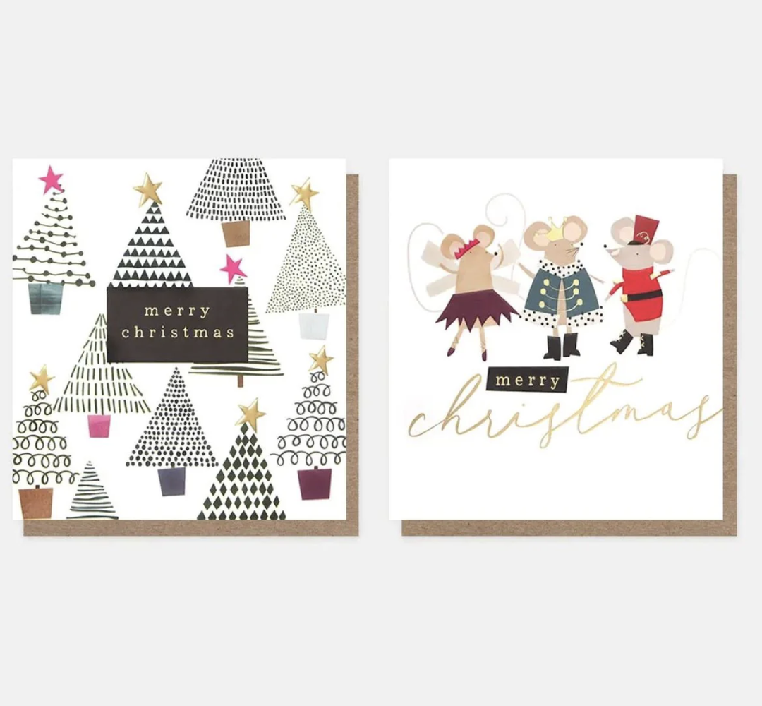 Caroline Gardner Card Pack - Mixed Trees Pattern & Nutcracker Mice Mixed