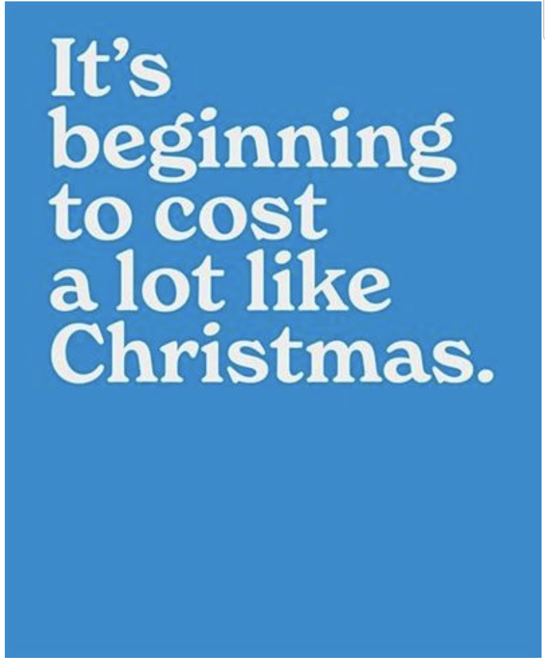 Mint Publishing Card - Beginning to Cost a Lot Like Christmas