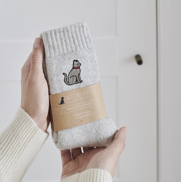 Sweet William Socks - Grey Cat