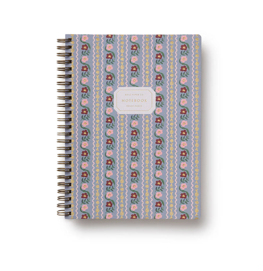 Rifle Paper Co A5 Spiral Notebook, Ruled - Delphine