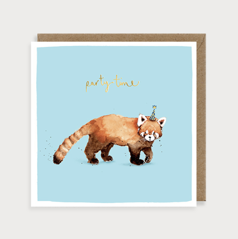 Safari Party Card - Red Panda Party Time