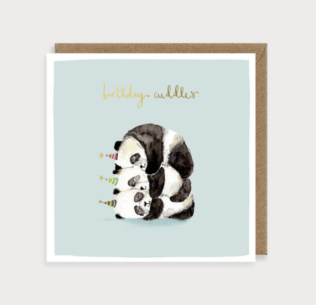 Safari Party Card -  Pandas Birthday Cuddles