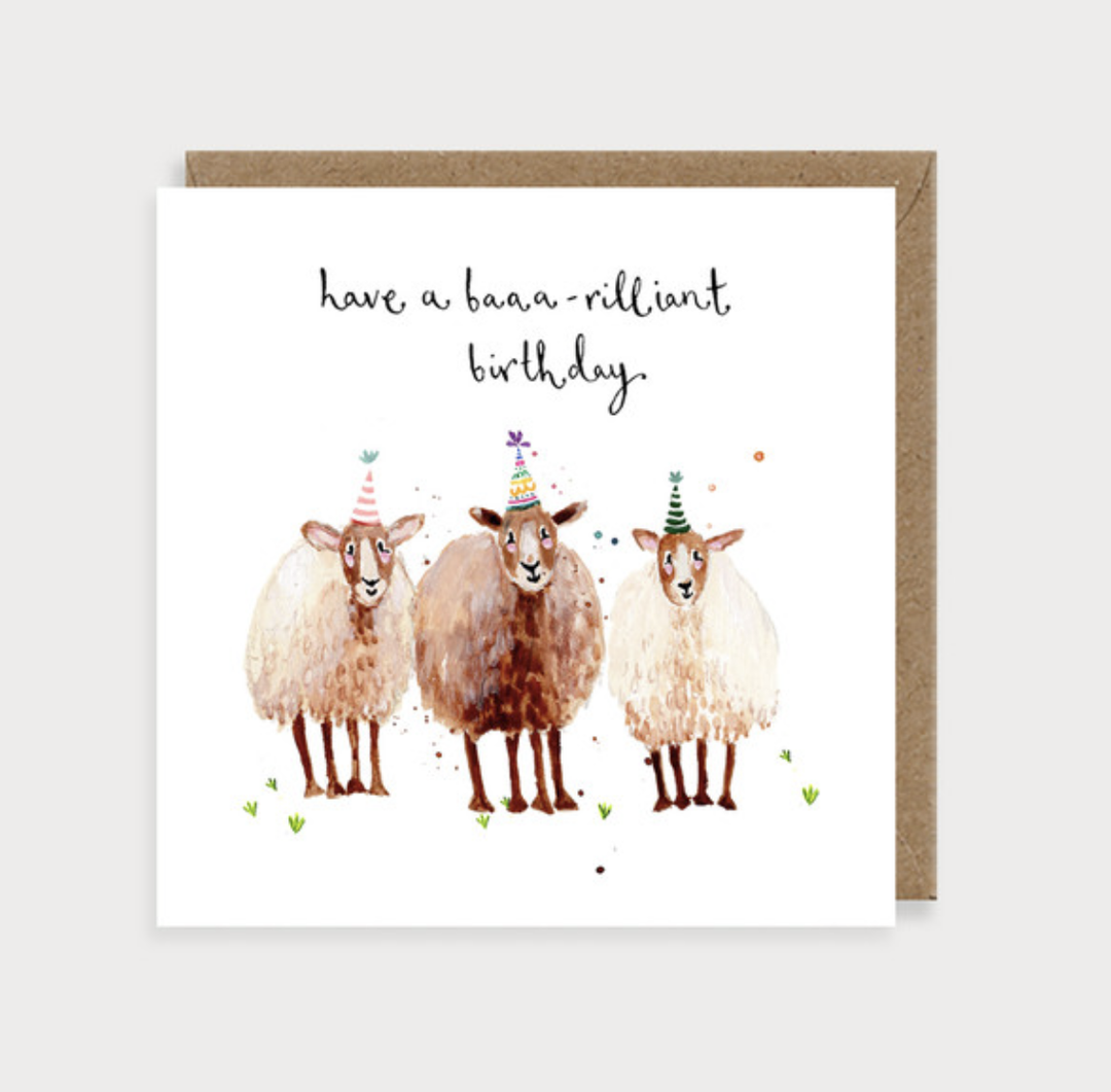 Furry Friends Card - Have a Baaa-rilliant Birthday