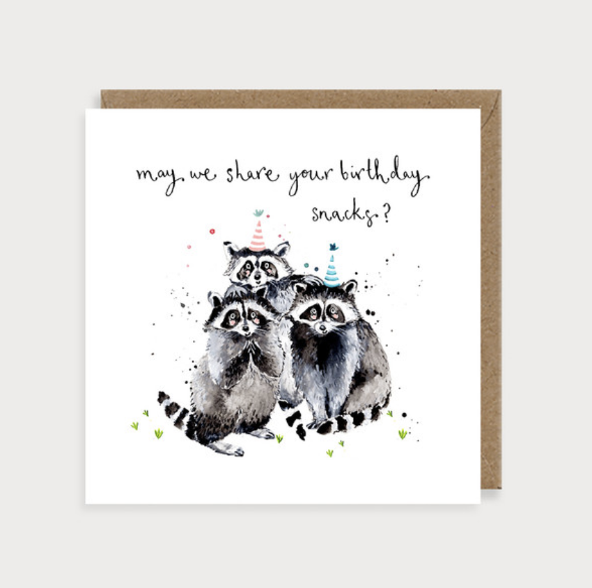 Furry Friends Card- May We Share Your Birthday Snacks?