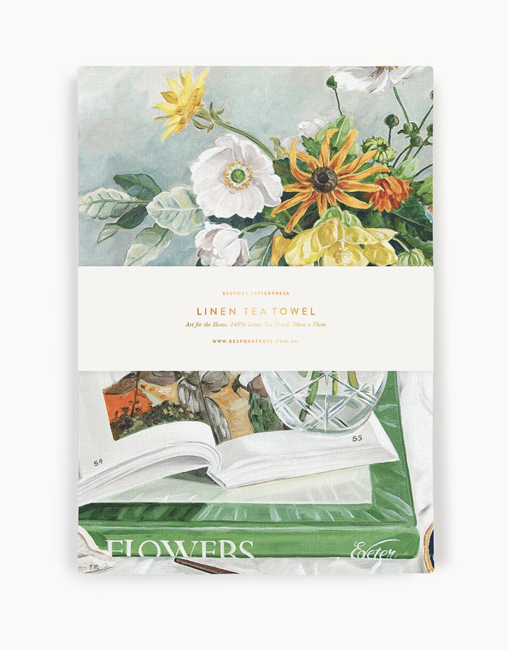 Bespoke Linen Tea Towel - April Blooms