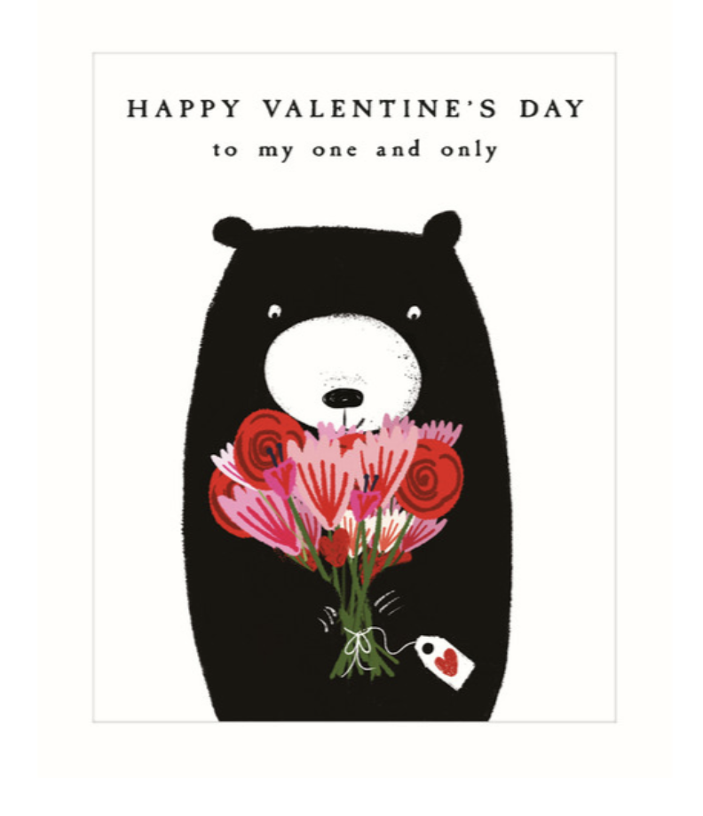 The Art File Bear Card - One & Only Flowers