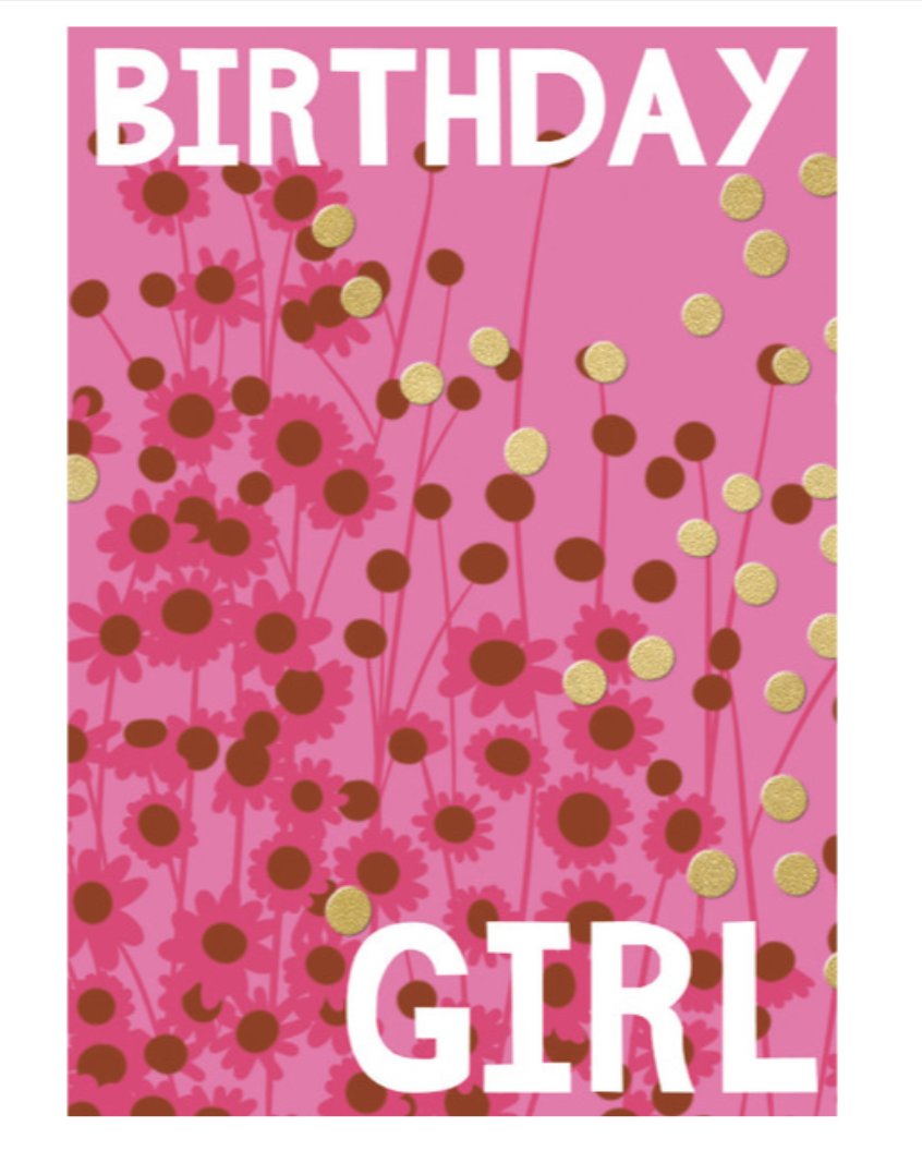 Belle Card - Birthday Girl Pink Daisies