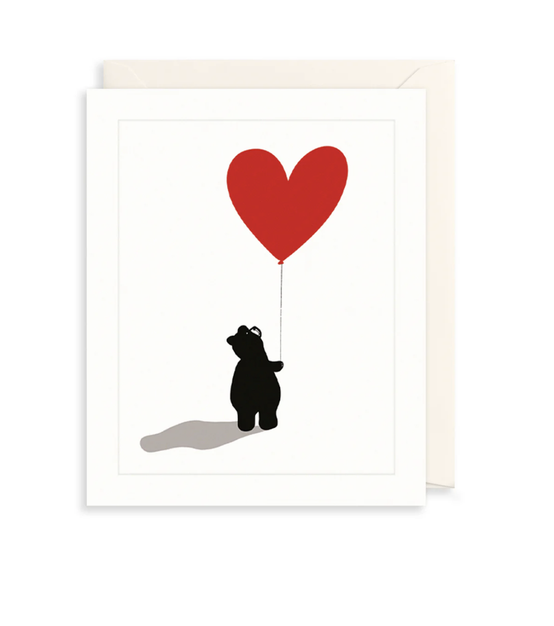 Bear Card - Heart Balloon