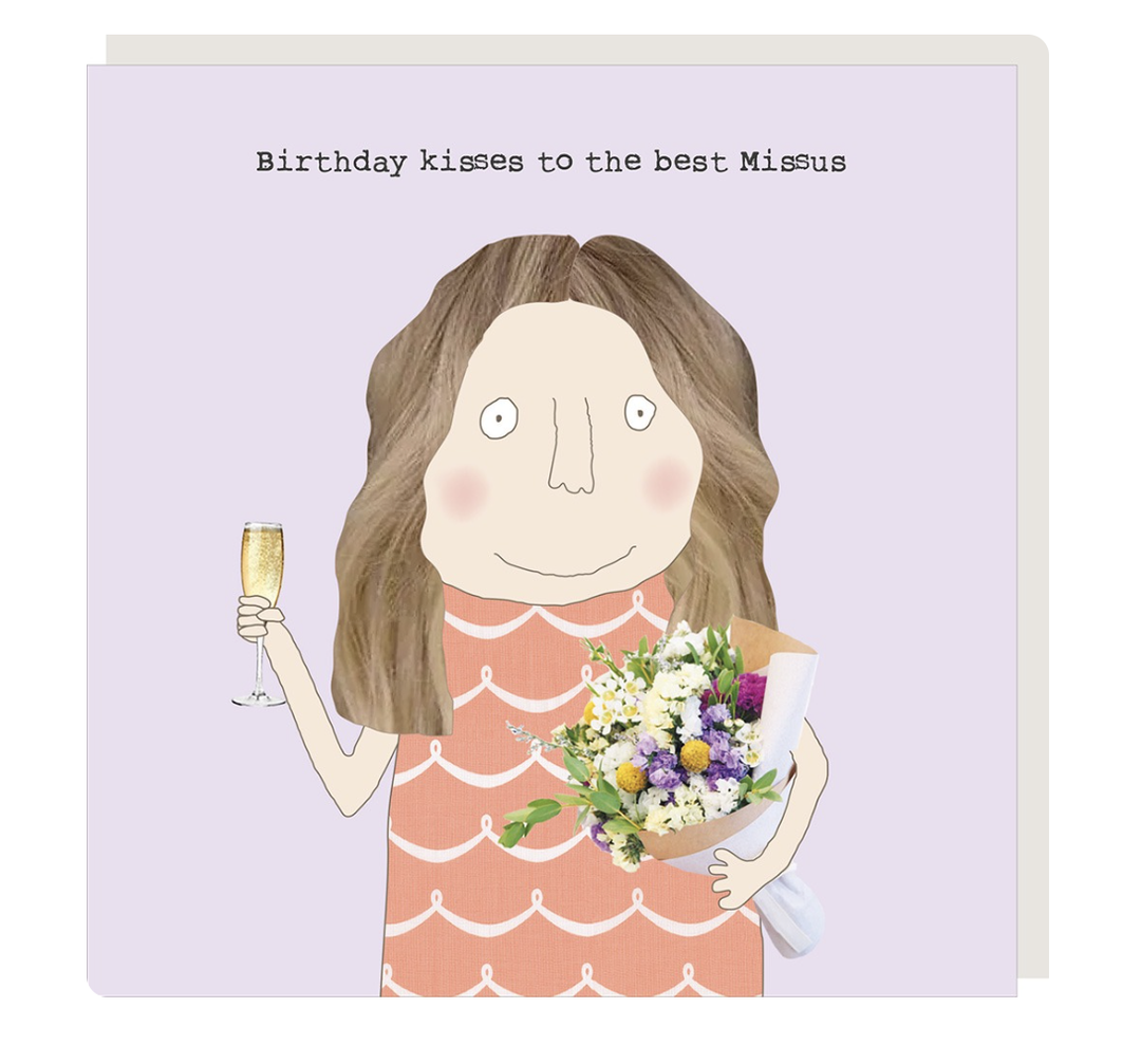 Rosie Made A Thing Card - Wife Kisses