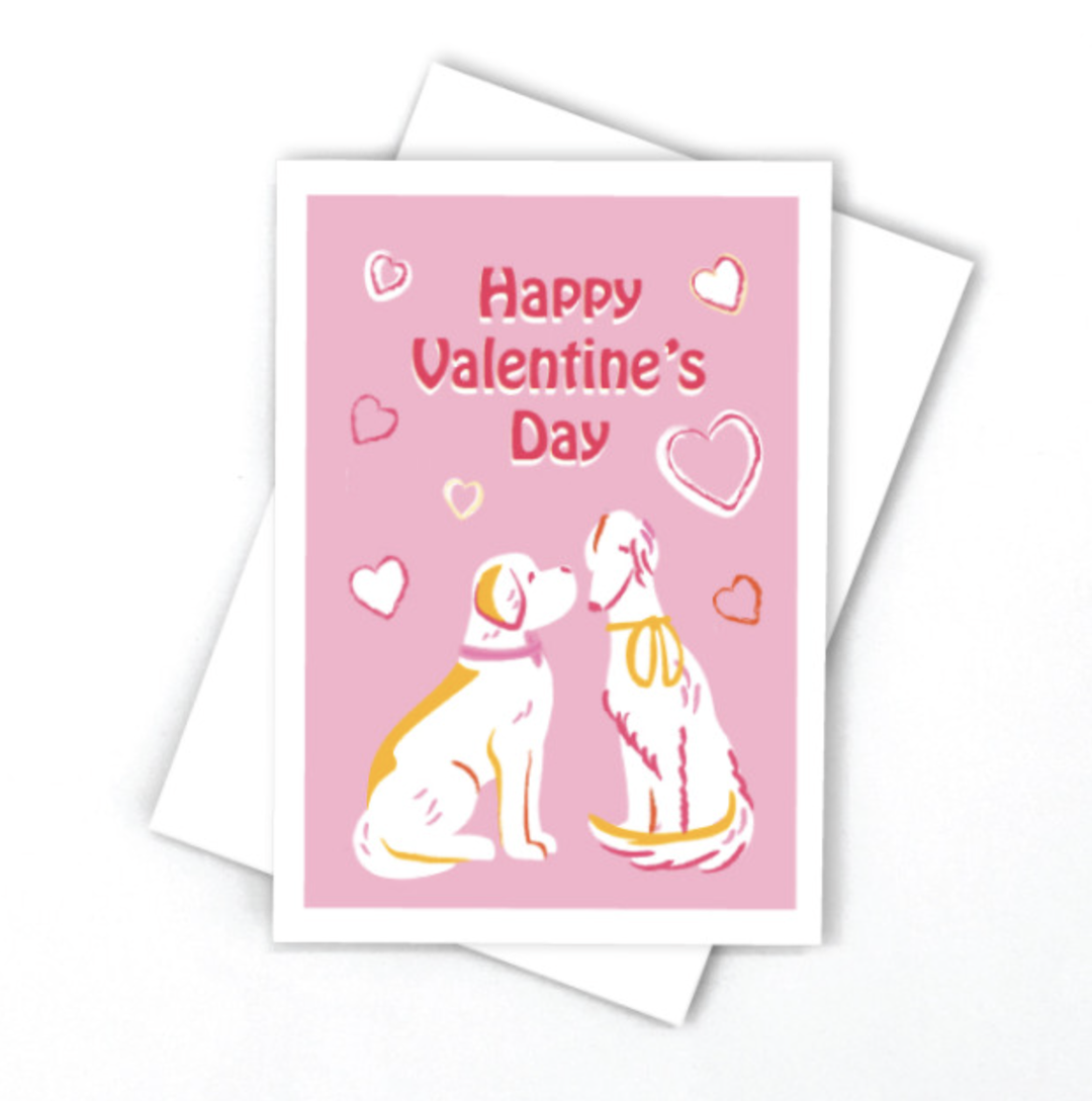 Candlebark Valentines Day Card - Puppy Hearts