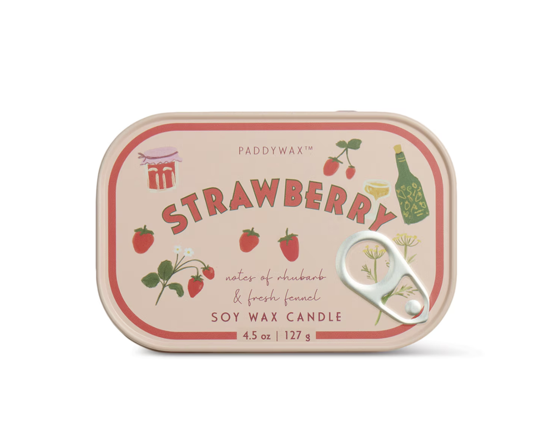 Bistro Printed Tin Candle - Strawberry