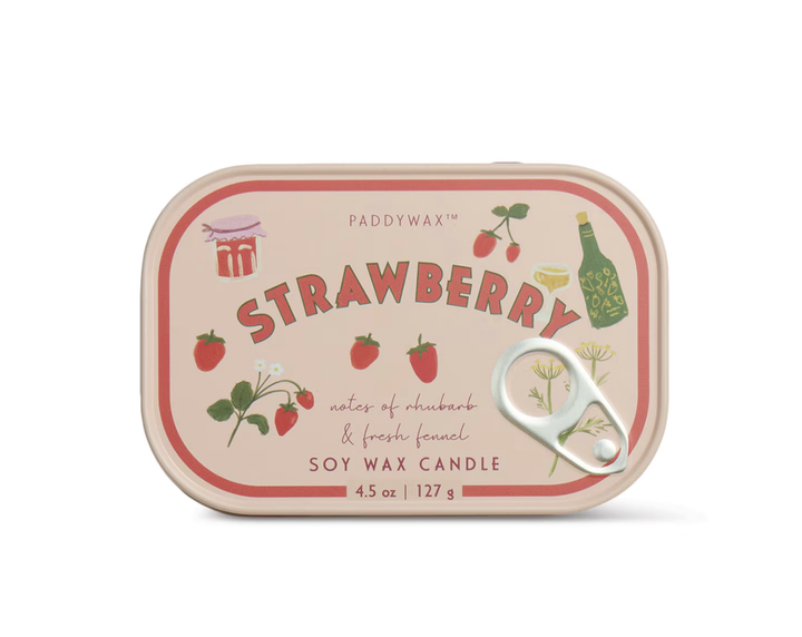 Bistro Printed Tin Candle - Strawberry